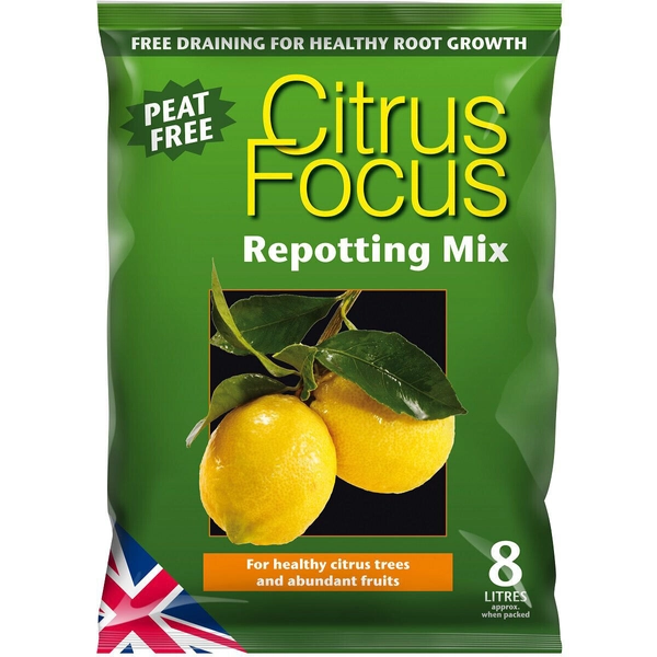Growth Technology Citrus Focus Repotting Mix Peat Free 8L Root Growth Healthy 