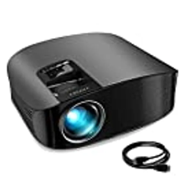 Projector, GooDee 2023 Dolby Native 1080P Video Projector, 9500L Outdoor Movie Projector, 230" Supported Home Projector, Compatible with Fire TV Stick, PS4, HDMI, VGA, AV and USB, Black (YG600)