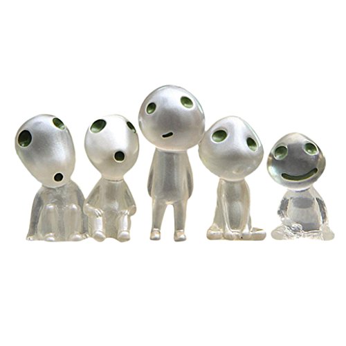 Set of 5 Mini Resin Luminous Tree Elves Cartoon Character The Dark for Fairy Garden Landscape Bonsai House Accessory