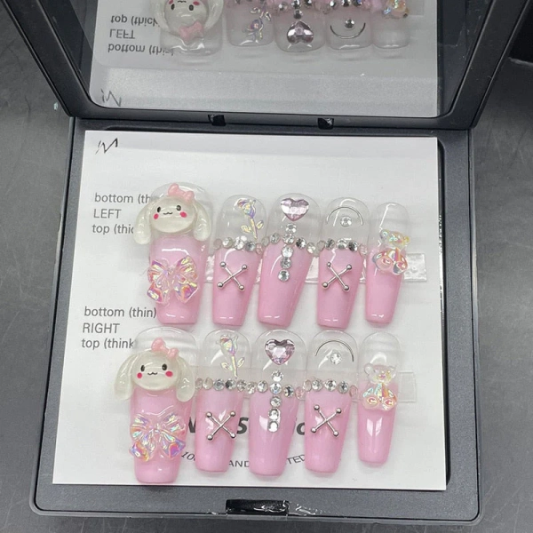 Pink Puppy Press On Nails