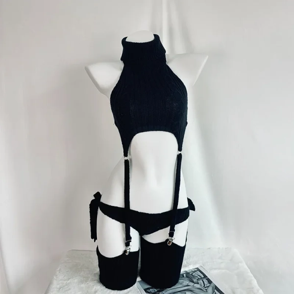 Japanese Anime High Collar Sweater Uniform Outfit Cosplay Women Underwear Pajamas Costume Cute Girl Role Play Nightgown Lingerie - AliExpress