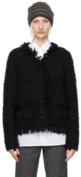 Black Y-Neck Cardigan