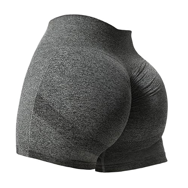 VOYJOY Women Workout Shorts 3.6" Scrunch Butt Lifting Gym Seamless Yoga Biker Shorts