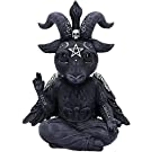 Anerke Meditating Mysterious Cat Statue, Synthetic Resin, Silver, Black. 11CM