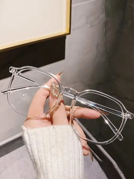 1pair Clear Frame Street Snap Eyeglasses