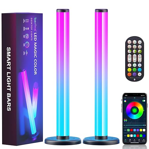 bedee 360° Smart LED Lightbar, RGB Gaming Lampe mit 213 Modi und Musik Sync, Hintergrundbeleuchtung mit Fernbedienung und App Kontrolle, Dimmbare Beleuchtung für PC, TV, Spielzimmer - 360°beleuchtung - 42cm
