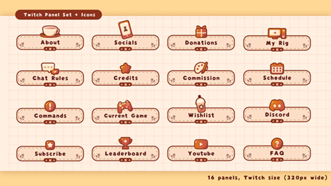 Cafe Twitch Panel Set