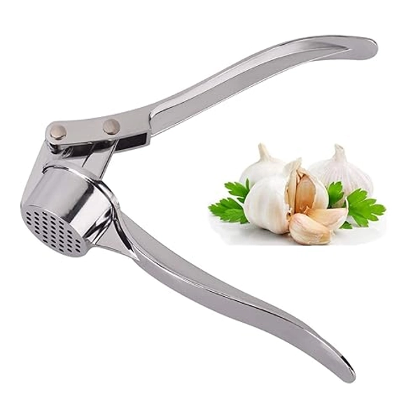 Jsdoin Professional Kitchen Garlic Press/Mincer/Crusher UK, Peeler Squeezer Heavy Duty Garlic Presser,User-Friendly Chopper, Easy to Clean and Durable
