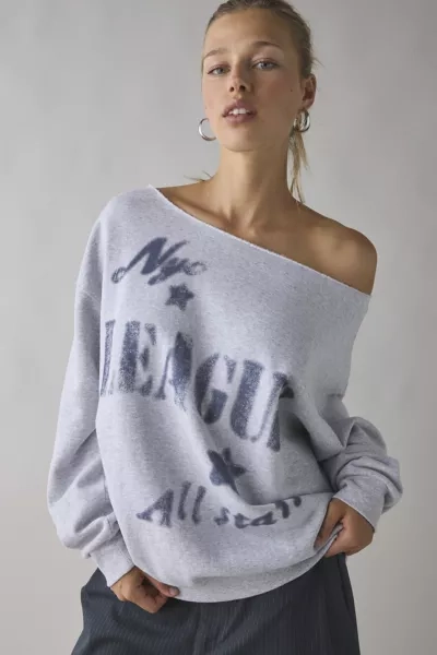 NYC League All-Stars Graphic Off-The-Shoulder Pullover