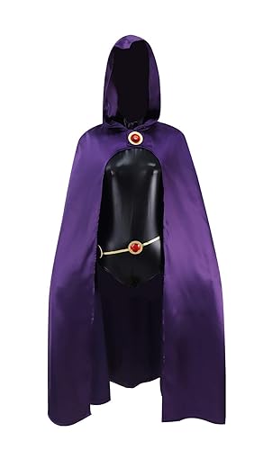 MZXDY Raven Cosplay Costume Deluxe Jumpsuit Cloak Belt Suit Halloween Uniform for Women - Small - Cloak + Leotard + Belt