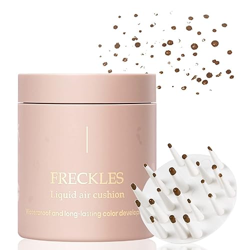 Erinde Upgrade Liquid Freckle Pen, Fake Freckles Stamp Air Cushion, Long Lasting Waterproof Quick Dry Lifelike Freckles Marker Makeup, Magic Freckle Stamp for Natural Sunkissed Makeup, 02 Chocolate - 02# Chocolate