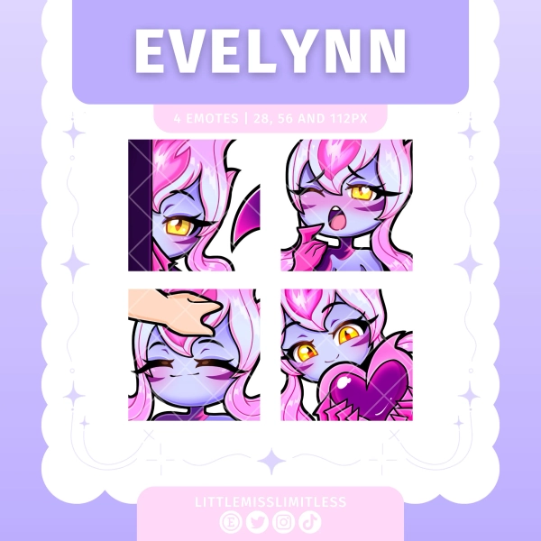 Evelynn League of Legends Emote Pack | Custom Twitch/Discord/Youtube Emotes | Stream Emotes