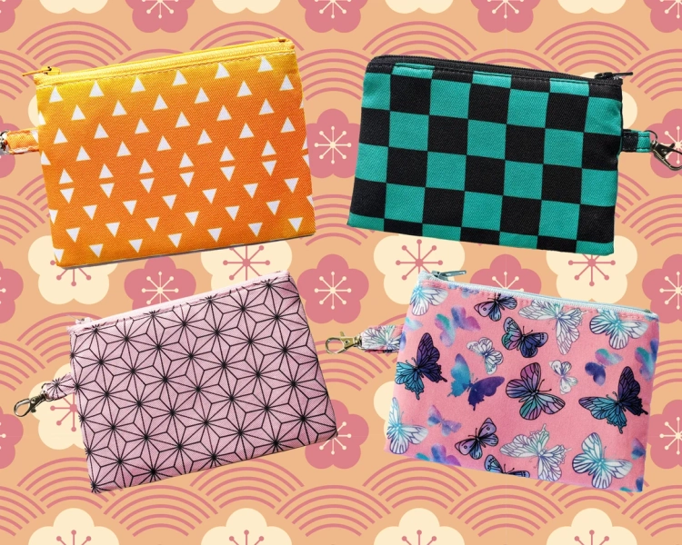 Anime Inspired Coin Purse Hanafuda, Slayer, Japanese Design, Japanese Kimono, Kawaii, Demon, Gifts for Her, Zipper Pouch - Etsy