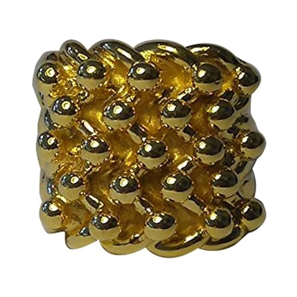 Men's 5 Row Keeper ring 9ct Solid Yellow Gold Ring 31 grams Fully Hallmarked Any Size