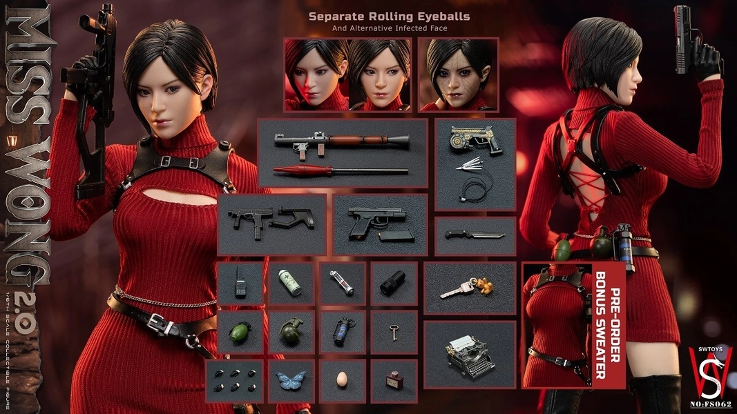 SWTOYS FS062 1/6 Resident Zombie Evil Crisis Ada 2.0 Female Action Figure Model