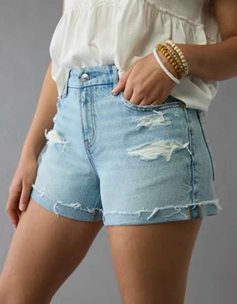 AE Strigid Curvy Ripped Super High-Waisted Relaxed Short