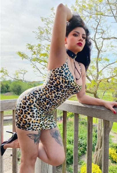 Leopard Lucie Classic Strappy Mini Dress Lady Lucie Latex