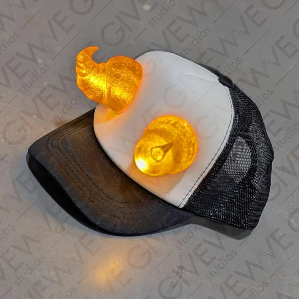 LED magnetic horn prop DIY ( costume, Halloween, cosplay, convention, headwear, hat )