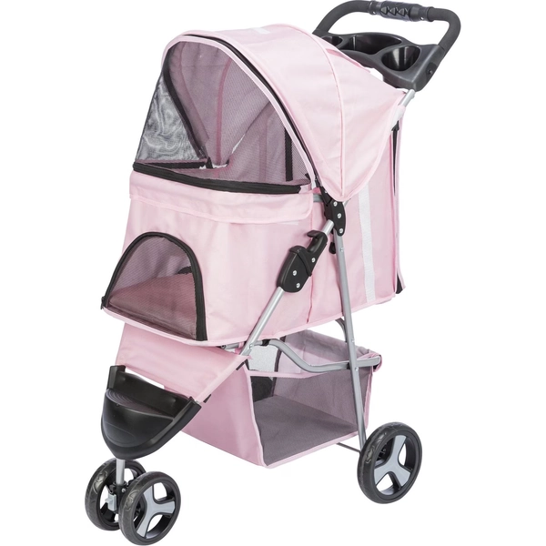 TRIXIE Foldable Cat & Dog Stroller, Pink