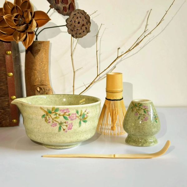 Flower Ceramic Matcha Whisk Set