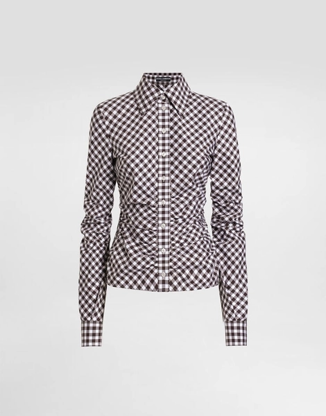 Cotton twill check shirt