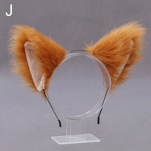 Faux Fox Fur Cat Ears Hair Hoop Plush Hairpins Headband Cosplay Party Costume
