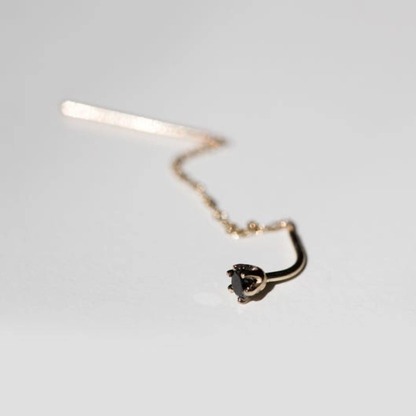 Stitch Earring, Black Diamond (pair)