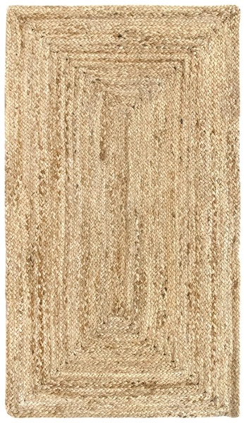 HAMID - Område Jute Matta, Mattor Alhambra 100% Naturlig Jute Fiber, Mjuk Matta och Styrka, Handvävd, Vardagsrumsmatta i Jute, Sovrum, Hall Matta, Naturlig, (110x60 cm)