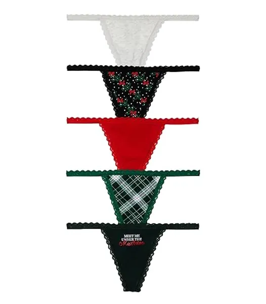 Victoria's Secret Women's Cotton V-String Thong Underwear, Panties for Women, Multi Pack (XS-XXL)