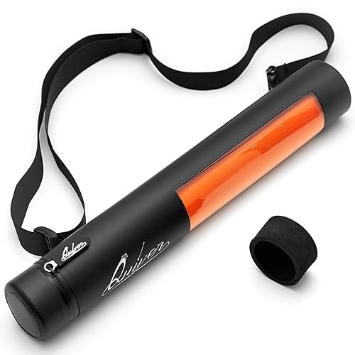 Quiver Time Black XL Orion Playmat Tube - TCG MtG Playmat Tube Case with Waterproof Zipper, Hidden Dice Pocket, Adjustable Removable Shoulder Strap, See-Through Window, Fits 14" and 15" playmats - Black - Stitched Edition Orion Playmat Tube