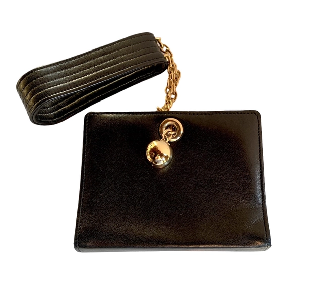 JEAN CLAUDE JITROIS PARIS PURSE MINI BAG BLACK LEATHER VINTAGE 1980s