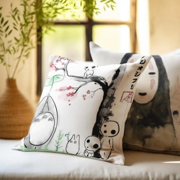 Anime Pillow Spun Polyester Square Pillow Ghibli Inspired, Spirited Away, Princess Mononoke, My Neighbor Totoro, Birthday Present, Anime - Etsy Canada