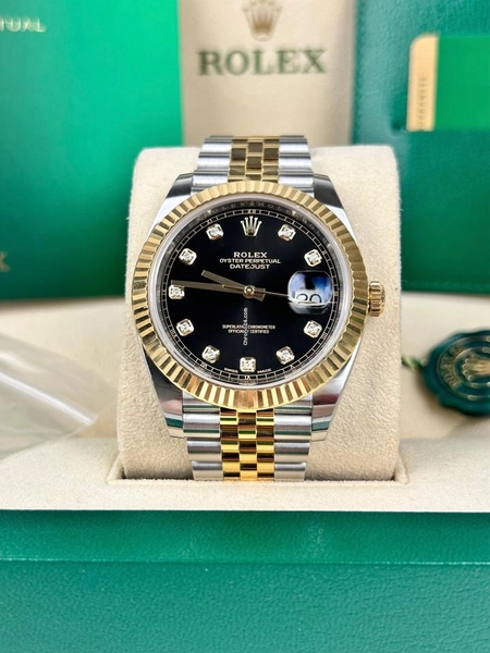 Rolex Datejust 41 - 126333 Fluted Bi-Metal Jubilee Black... for £11,680 for sale from a Trusted Seller on Chrono24