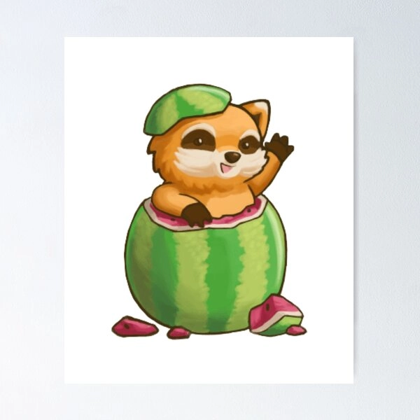 Funny Spiffo in Watermelon Poster