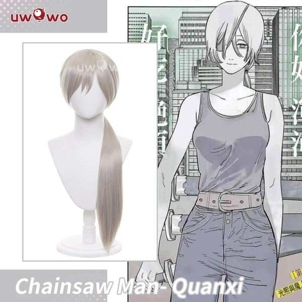 Uwowo Chainsaw Man Cosplay Wig Quanxi Wig Long Hair