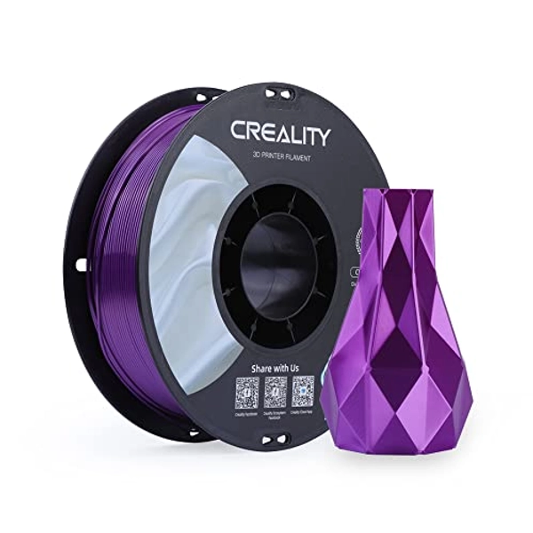 Creality Silk 3D Printing Filament, PLA Filament 1.75mm Silk Shiny PLA Filament +/-0.02mm, 3D Printing Filament 1KG/2.2lb (Purple)