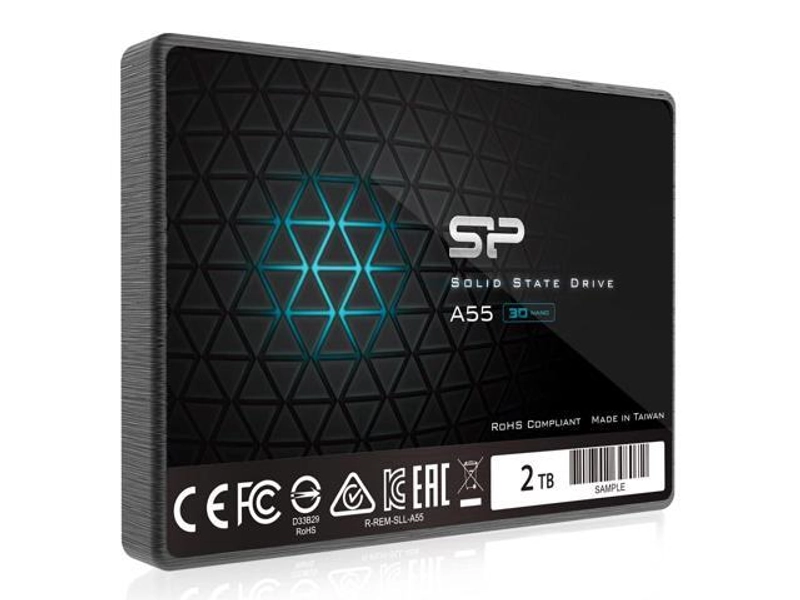 Silicon Power 2TB SSD 3D NAND A55 SLC Cache Performance Boost SATA III 2.5" 7mm (0.28") SSD Internal Solid State Drive (SU002TBSS3A55S25SN)