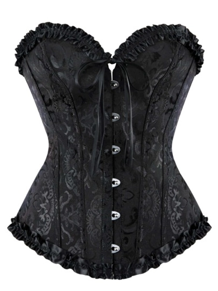 1pc Women's Corset Bustier, Tight Waist Shaping Lingerie With Lace-Up, Suitable For Halloween Costume