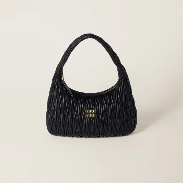 Wander Matelassé Nappa Leather Hobo Miu Miu Bag