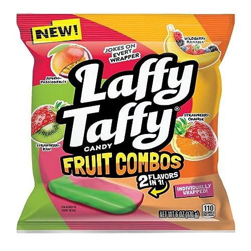 Laffy Taffy Candy, Fruit Combos, Individually Wrapped Mini Bars, 6 Ounce - Assorted - 6oz