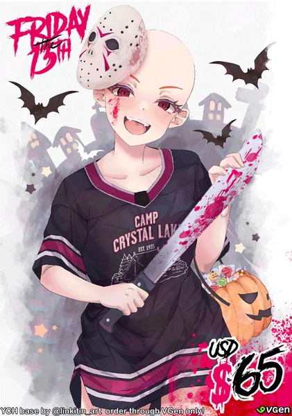 Halloween Friday the 13th YCH by 𝐿𝑖𝑛𝑑𝑎 (@Linkitin_art)