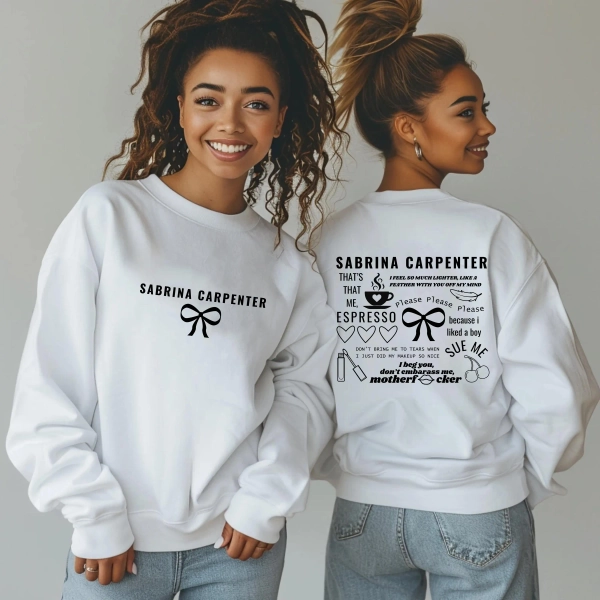 Adult Unisex Sabrina Carpenter Short And Sweet Two Sided Tshirt Tee Jumper