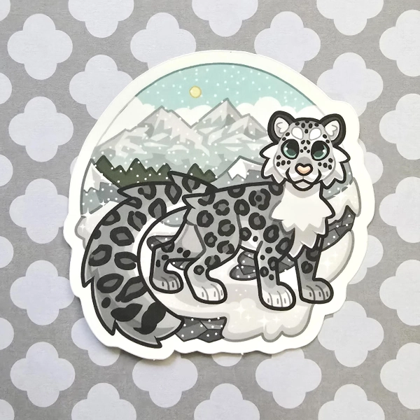 Snow Leopard Stickers (Weatherproof Vinyl)