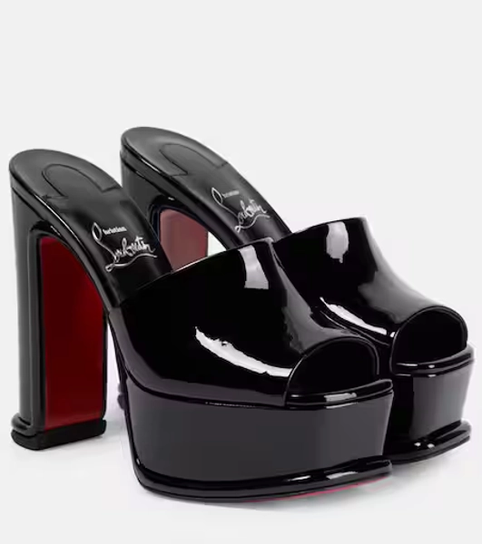 Amali patent leather platform mules