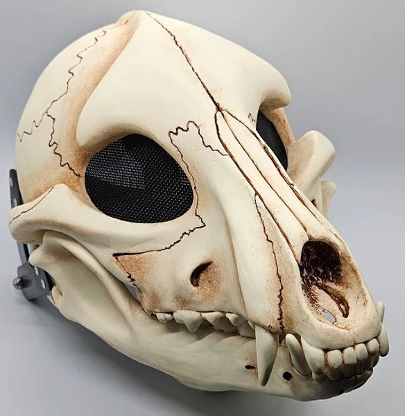 Cut and Hinged Hand Cast Resin Skeletal K9 Mask