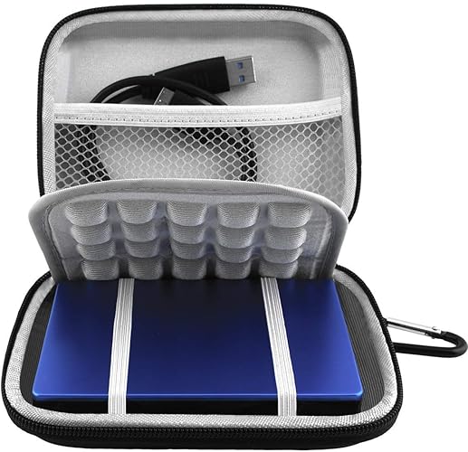 Lacdo Hard Drive Carrying Case for Seagate Portable Expansion Seagate Backup Plus Slim One Touch 1TB 2TB 3TB 4TB 5TB Portable External Hard Drive USB 3.0 2.5 Inch HDD EVA Shockproof Travel Bag, Black - Black