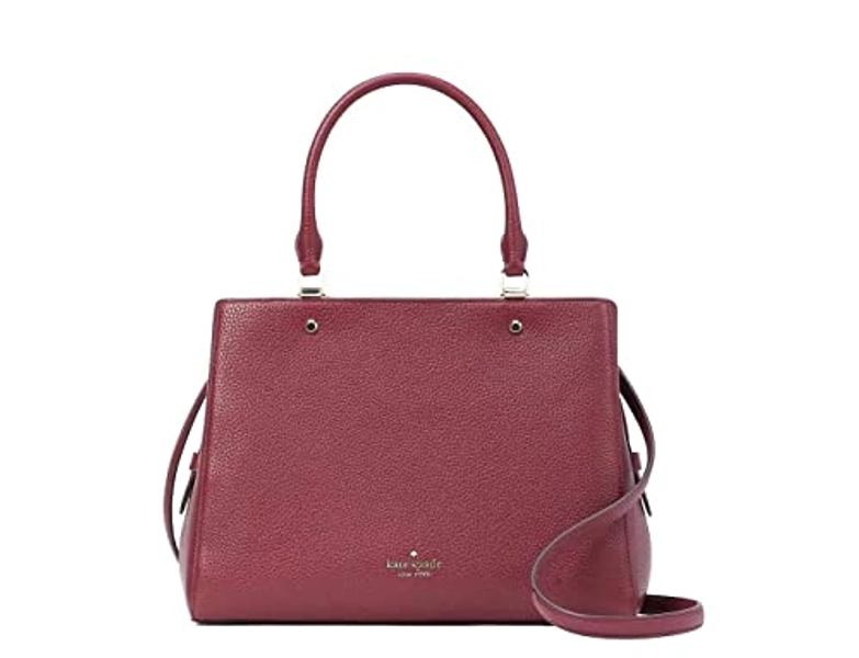 Kate Spade New York Kate Spade Leila Medium Triple Compartment Satchel Crossbody Bag Purse Handbag (Cherrywood)