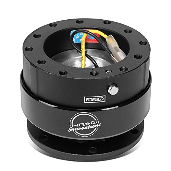 NRG Innovations Race Steering Wheel Quick Release (Black Body/Black Ring), gen 2.0, NRG-SRK-200BK