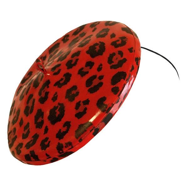 Latex Beret in red leopard