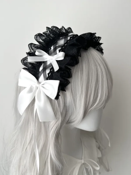 [$8.26]3 Colors Halloween Gothic Lolita Bowknots Hairband